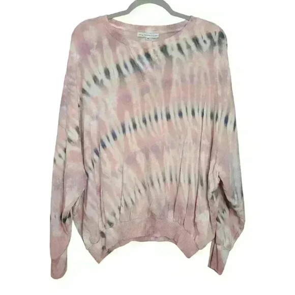 Young Fabulous & Broke | YFB Oversized Pink & Green Tie Dye Sweatshirt Size M - Picture 1 of 6